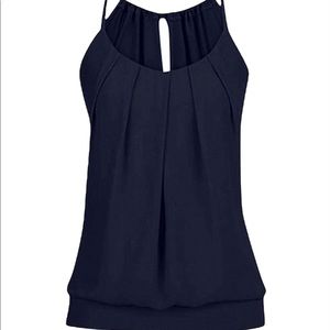 💥2/$30 Beautiful Navy Tie Back Tank Top NWT Sz Medium